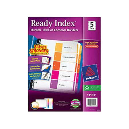 AVERY DENNISON Avery 5 Tab Multicolor Ready Index Dividers AVE11131